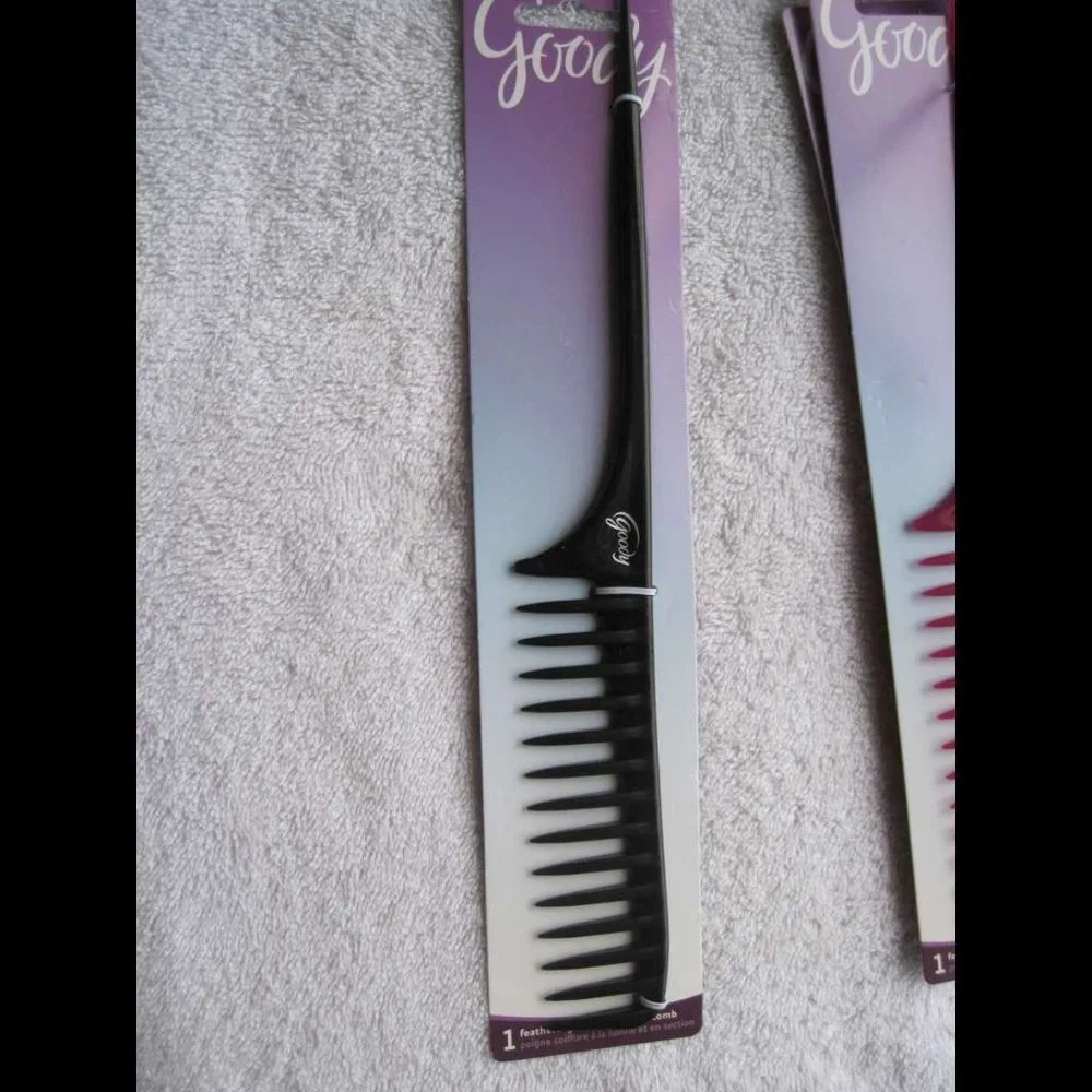 Goody Long Tail Pick Feather Hair Comb Wide Teeth Feathered Style Curls Section